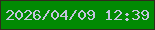 文字の大きさ：1、枠の色：302b1d、背景の色：018a03、文字の色：c3c4df 無料ブログパーツのブログ時計