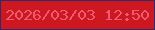 文字の大きさ：3、枠の色：302c69、背景の色：ce1821、文字の色：ee5a6e 無料ブログパーツのブログ時計