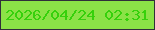 文字の大きさ：2、枠の色：302f3a、背景の色：8be247、文字の色：36d00c 無料ブログパーツのブログ時計