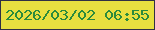 文字の大きさ：3、枠の色：302f45、背景の色：e8df40、文字の色：2b8b3c 無料ブログパーツのブログ時計