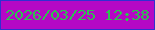 文字の大きさ：5、枠の色：302fd1、背景の色：b408c5、文字の色：2dc34f 無料ブログパーツのブログ時計
