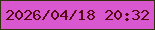 文字の大きさ：5、枠の色：30330c、背景の色：da58cf、文字の色：560914 無料ブログパーツのブログ時計