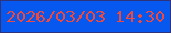 文字の大きさ：5、枠の色：30337a、背景の色：0658ee、文字の色：ef493e 無料ブログパーツのブログ時計