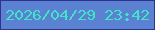 文字の大きさ：5、枠の色：30338c、背景の色：5b81d3、文字の色：40e4c6 無料ブログパーツのブログ時計