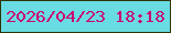 文字の大きさ：3、枠の色：303401、背景の色：69dbe2、文字の色：ca0471 無料ブログパーツのブログ時計