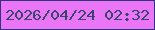 文字の大きさ：3、枠の色：30347a、背景の色：ea76f7、文字の色：39466a 無料ブログパーツのブログ時計