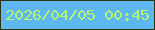 文字の大きさ：5、枠の色：303510、背景の色：5db8f2、文字の色：b6f56d 無料ブログパーツのブログ時計