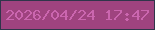 文字の大きさ：3、枠の色：30354a、背景の色：9f437f、文字の色：cb66af 無料ブログパーツのブログ時計