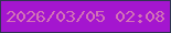 文字の大きさ：1、枠の色：303551、背景の色：a416cf、文字の色：d273b6 無料ブログパーツのブログ時計