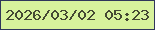 文字の大きさ：4、枠の色：30365b、背景の色：d7f29c、文字の色：444833 無料ブログパーツのブログ時計