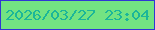 文字の大きさ：4、枠の色：3036d4、背景の色：73e382、文字の色：1bb699 無料ブログパーツのブログ時計