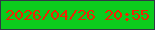文字の大きさ：1、枠の色：303745、背景の色：0ccb1d、文字の色：f22203 無料ブログパーツのブログ時計