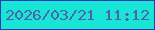 文字の大きさ：4、枠の色：3038b6、背景の色：17e6d6、文字の色：5062ac 無料ブログパーツのブログ時計