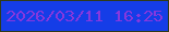 文字の大きさ：2、枠の色：303b18、背景の色：153de7、文字の色：8638dd 無料ブログパーツのブログ時計