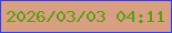 文字の大きさ：4、枠の色：303cff、背景の色：d89f81、文字の色：609b18 無料ブログパーツのブログ時計