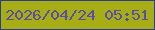 文字の大きさ：3、枠の色：303d8d、背景の色：a6ad15、文字の色：5a4da2 無料ブログパーツのブログ時計