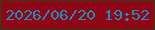 文字の大きさ：4、枠の色：303e1c、背景の色：8f0616、文字の色：248ab9 無料ブログパーツのブログ時計