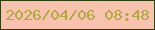 文字の大きさ：4、枠の色：303f10、背景の色：f9c2ae、文字の色：ada841 無料ブログパーツのブログ時計
