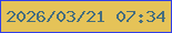 文字の大きさ：5、枠の色：303feb、背景の色：e5c358、文字の色：446d7f 無料ブログパーツのブログ時計
