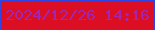 文字の大きさ：5、枠の色：3046e4、背景の色：dc0e23、文字の色：a425af 無料ブログパーツのブログ時計