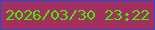 文字の大きさ：2、枠の色：3047d2、背景の色：a22f5e、文字の色：44eb0a 無料ブログパーツのブログ時計