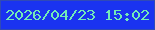 文字の大きさ：3、枠の色：304ab6、背景の色：1a33f0、文字の色：73eab7 無料ブログパーツのブログ時計