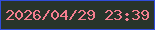 文字の大きさ：5、枠の色：304ddb、背景の色：28342b、文字の色：f47e8f 無料ブログパーツのブログ時計