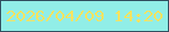 文字の大きさ：2、枠の色：304e5f、背景の色：91eee7、文字の色：f7e360 無料ブログパーツのブログ時計