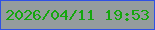 文字の大きさ：2、枠の色：3051e3、背景の色：959c9d、文字の色：14a70d 無料ブログパーツのブログ時計