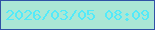 文字の大きさ：2、枠の色：3052a5、背景の色：abe7d5、文字の色：53eaf9 無料ブログパーツのブログ時計