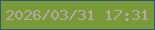 文字の大きさ：5、枠の色：305585、背景の色：799b37、文字の色：b5a6b0 無料ブログパーツのブログ時計