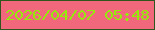 文字の大きさ：5、枠の色：30561d、背景の色：f1687c、文字の色：94ea0a 無料ブログパーツのブログ時計