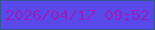 文字の大きさ：2、枠の色：305792、背景の色：5949e8、文字の色：971dbf 無料ブログパーツのブログ時計