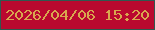 文字の大きさ：4、枠の色：305850、背景の色：ba092f、文字の色：d8a74e 無料ブログパーツのブログ時計