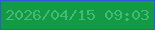 文字の大きさ：1、枠の色：305ad8、背景の色：139a44、文字の色：43bb77 無料ブログパーツのブログ時計