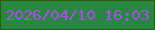 文字の大きさ：4、枠の色：305b07、背景の色：278642、文字の色：b248f0 無料ブログパーツのブログ時計