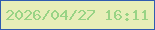 文字の大きさ：1、枠の色：305cb0、背景の色：e7eeb8、文字の色：99d385 無料ブログパーツのブログ時計