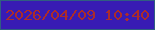 文字の大きさ：2、枠の色：305e81、背景の色：381bb4、文字の色：ac2c2a 無料ブログパーツのブログ時計