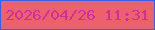 文字の大きさ：2、枠の色：3061f1、背景の色：ed616a、文字の色：cc2ea3 無料ブログパーツのブログ時計