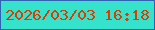 文字の大きさ：4、枠の色：3063af、背景の色：35e2cb、文字の色：d83e04 無料ブログパーツのブログ時計