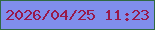 文字の大きさ：5、枠の色：306a42、背景の色：808eec、文字の色：98194b 無料ブログパーツのブログ時計