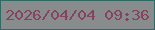 文字の大きさ：5、枠の色：306a65、背景の色：888c8c、文字の色：83445c 無料ブログパーツのブログ時計