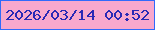 文字の大きさ：3、枠の色：306afb、背景の色：f8a8cd、文字の色：2a29b5 無料ブログパーツのブログ時計