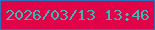 文字の大きさ：2、枠の色：306eb9、背景の色：e00347、文字の色：3fb5b5 無料ブログパーツのブログ時計