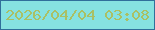 文字の大きさ：3、枠の色：306f9b、背景の色：86e2e1、文字の色：aac064 無料ブログパーツのブログ時計