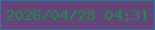 文字の大きさ：3、枠の色：30729a、背景の色：66457b、文字の色：198b46 無料ブログパーツのブログ時計