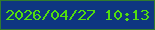 文字の大きさ：2、枠の色：307b2e、背景の色：0e3681、文字の色：52de0f 無料ブログパーツのブログ時計