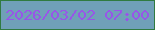 文字の大きさ：5、枠の色：307b40、背景の色：70a0b8、文字の色：9855e8 無料ブログパーツのブログ時計