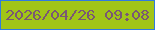 文字の大きさ：1、枠の色：307bdf、背景の色：a1c517、文字の色：7a5774 無料ブログパーツのブログ時計