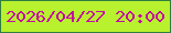 文字の大きさ：1、枠の色：307e42、背景の色：b8f12d、文字の色：c40da1 無料ブログパーツのブログ時計
